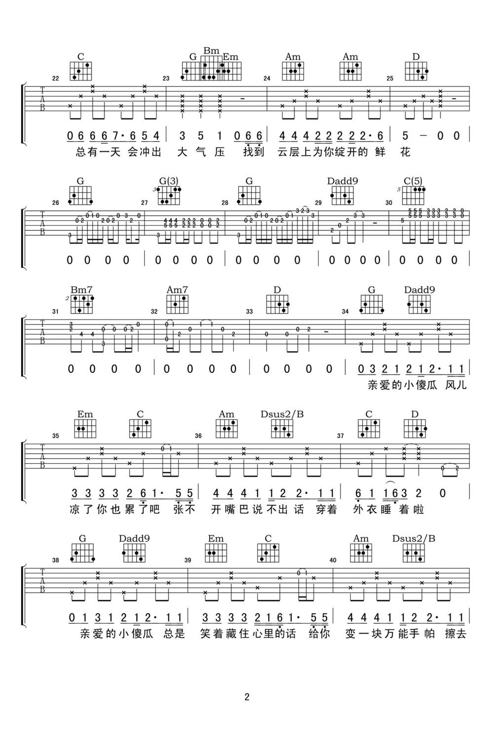 吉他谱 2
