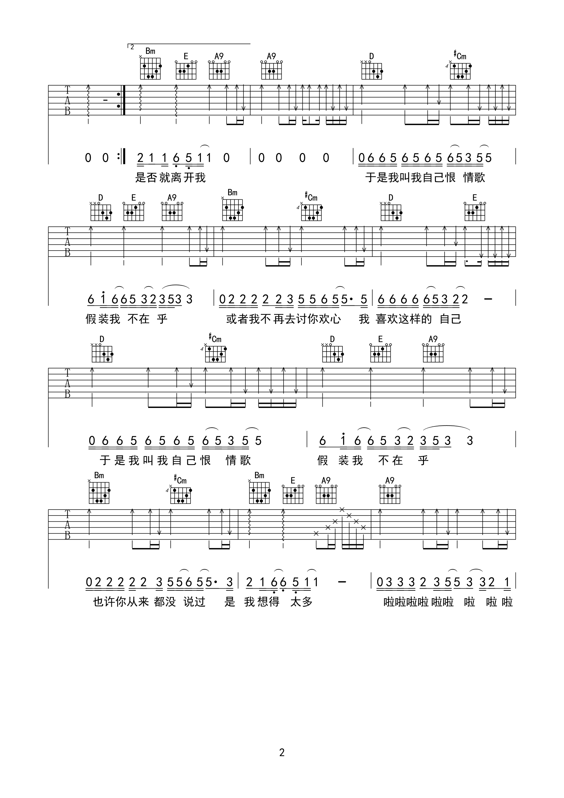 吉他谱 2
