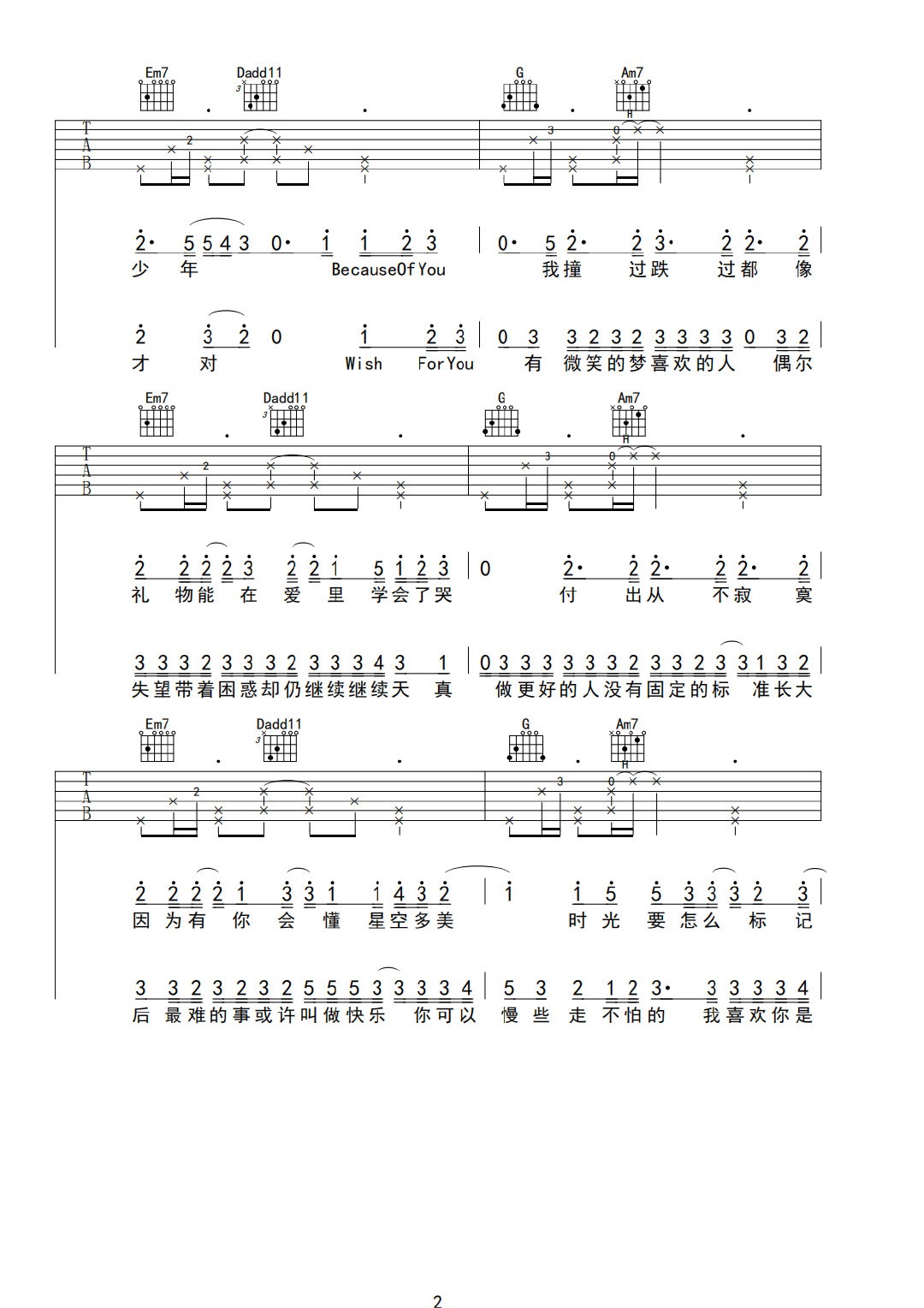 吉他谱 2