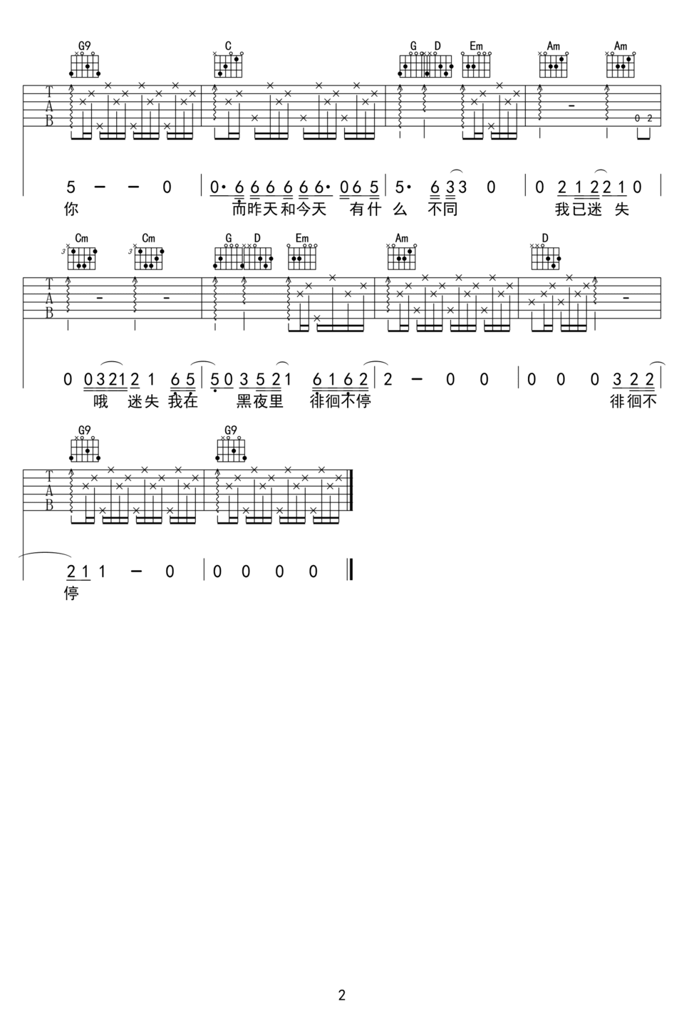 吉他谱 2