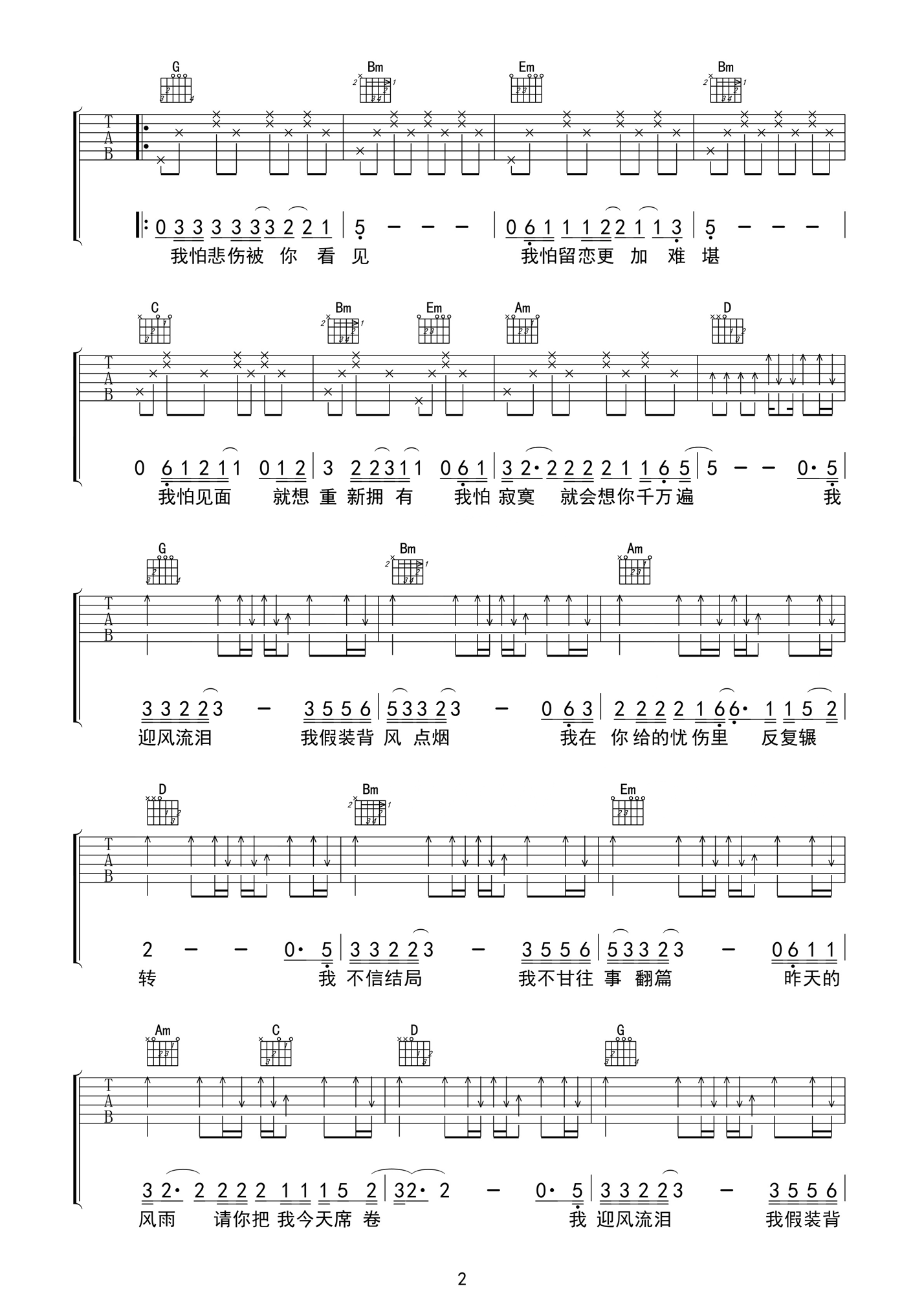 吉他谱 2