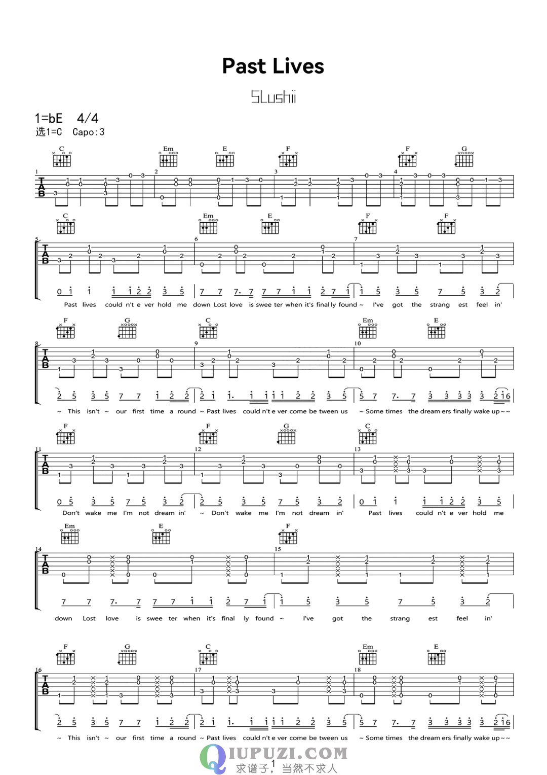 吉他谱 1