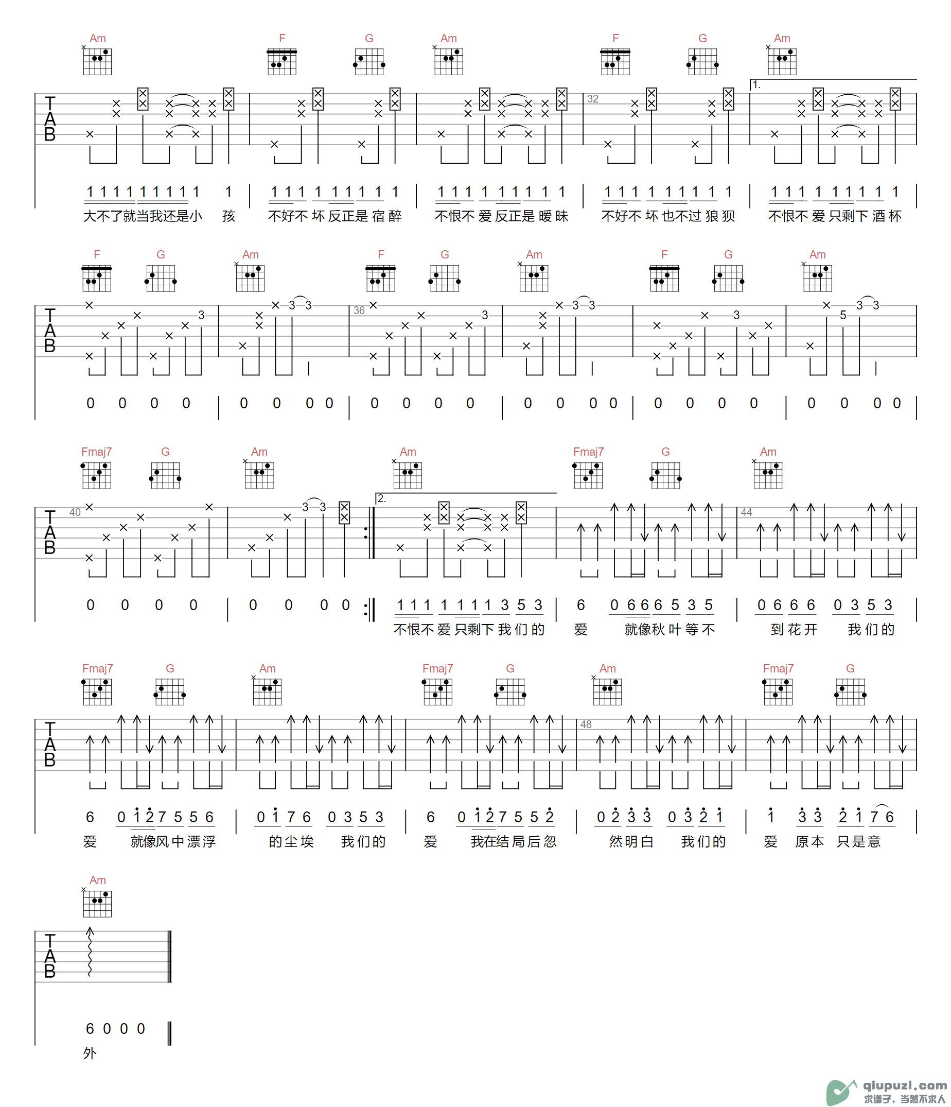 吉他谱 2