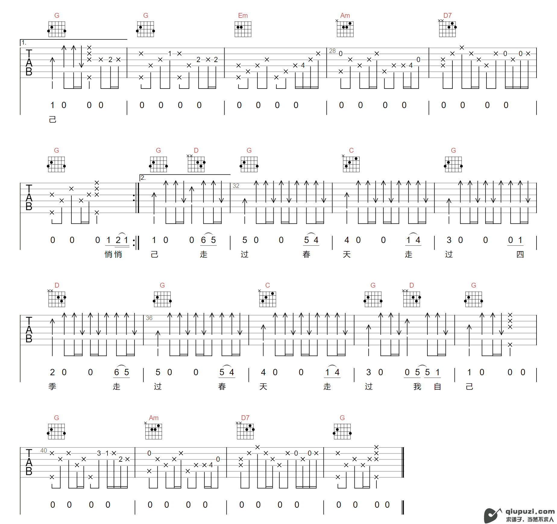 吉他谱 2