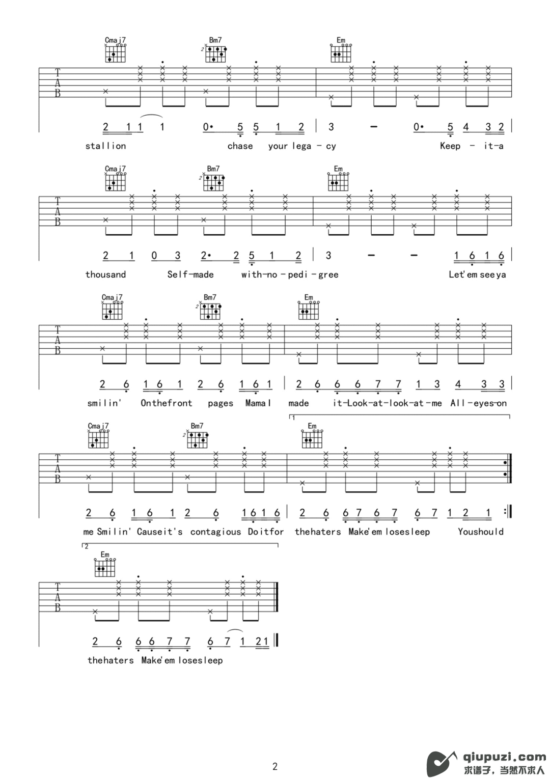 吉他谱 2