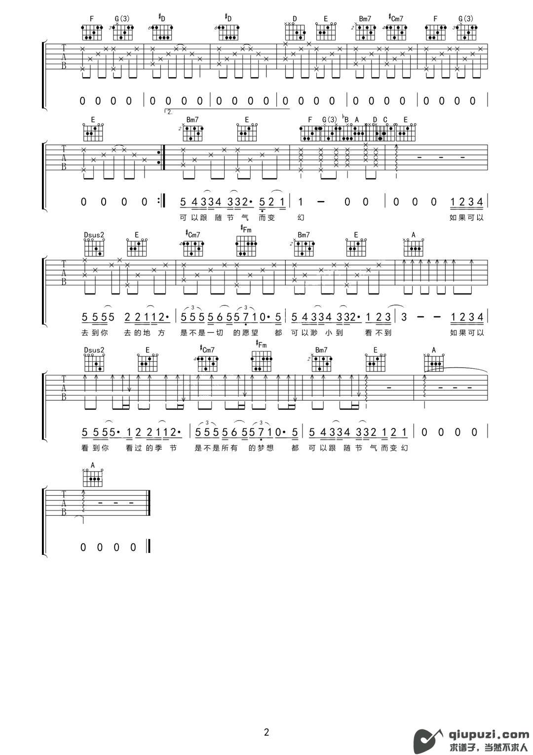吉他谱 2