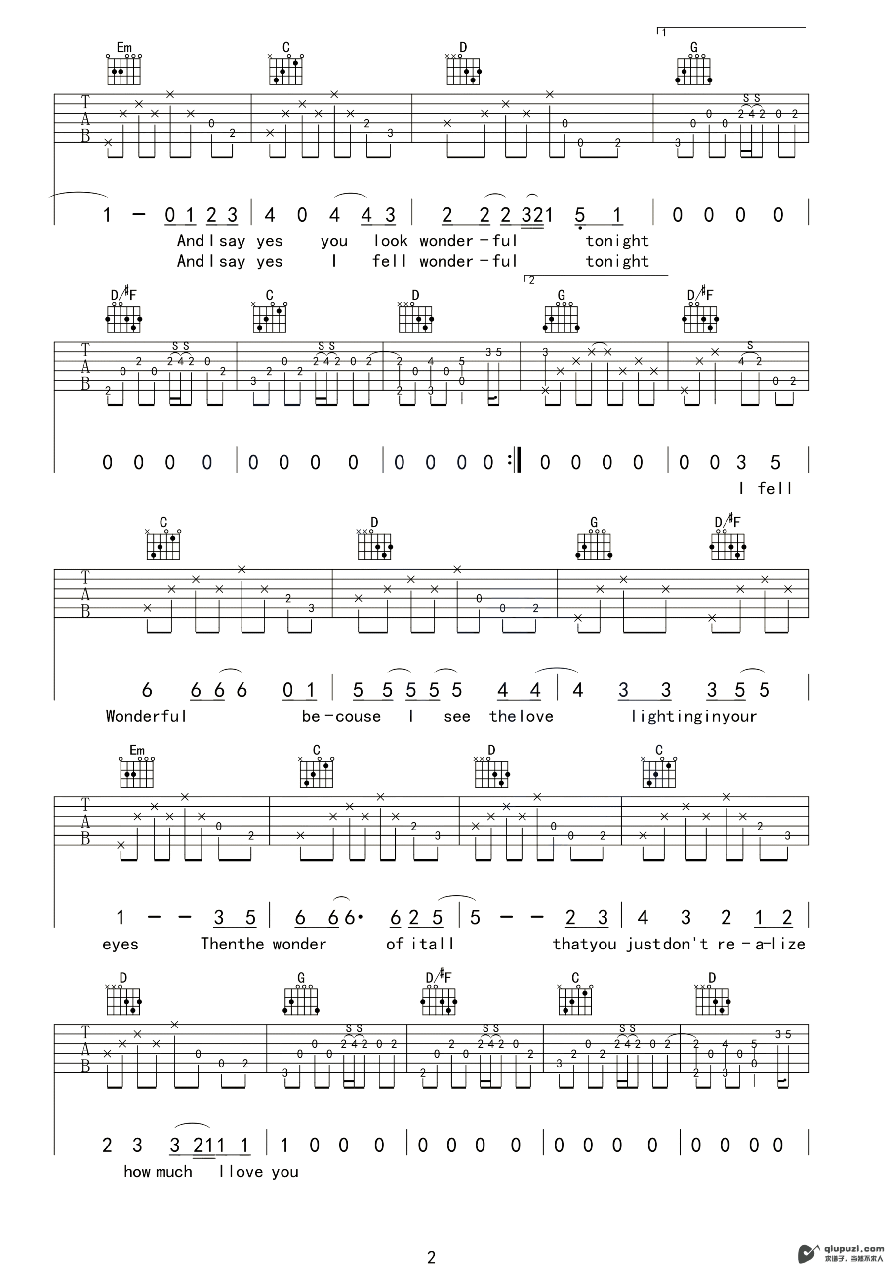 吉他谱 2