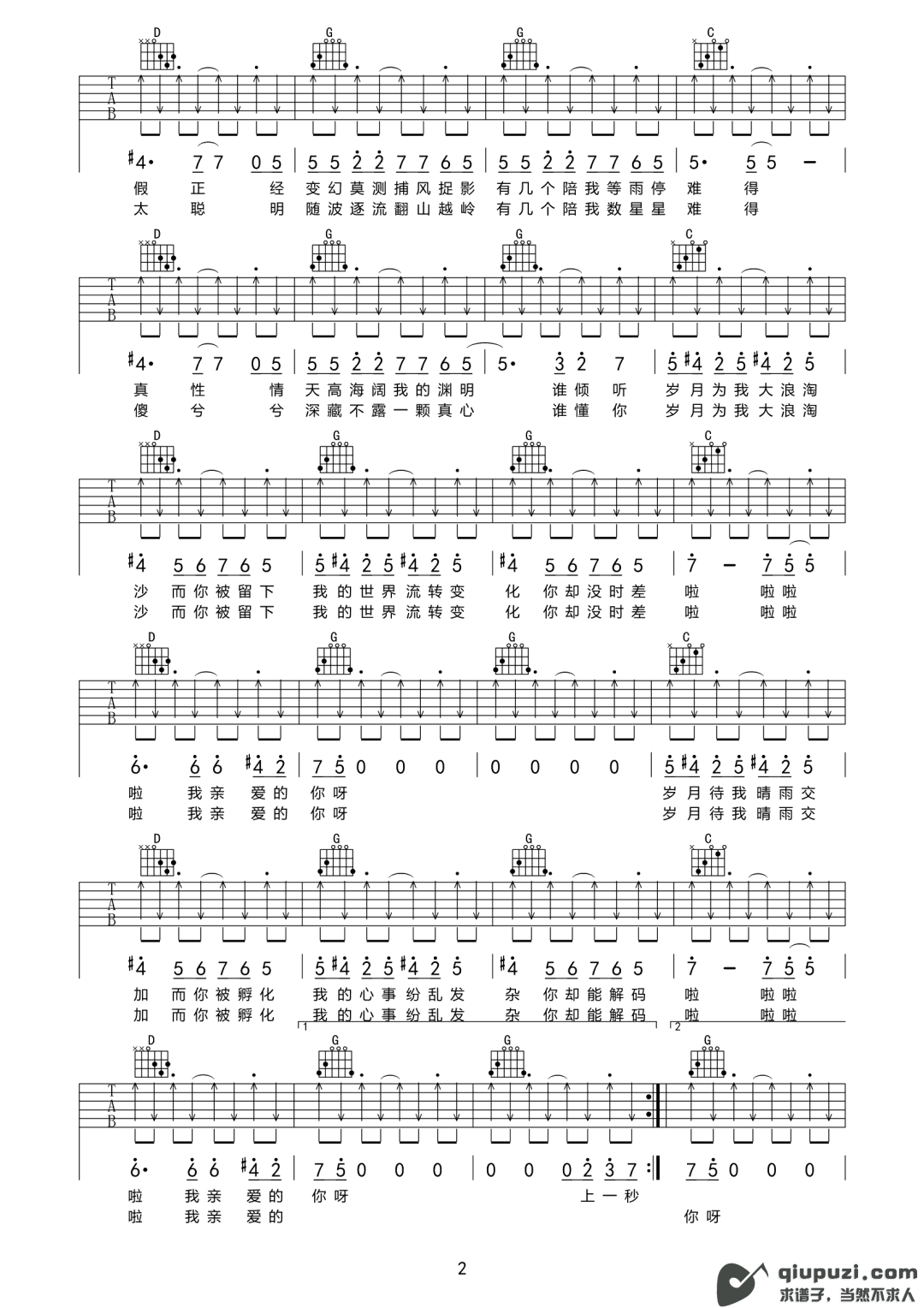 吉他谱 2