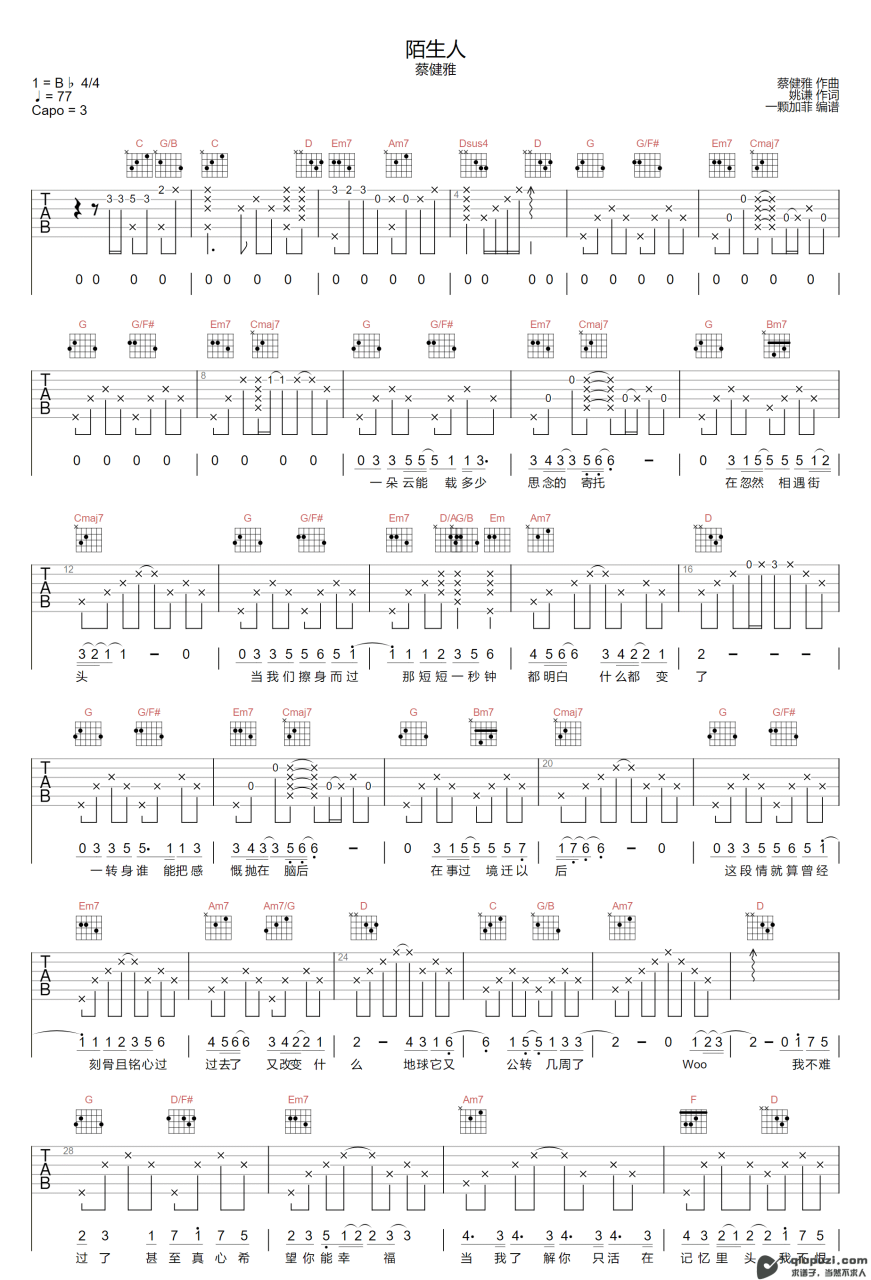 吉他谱 1