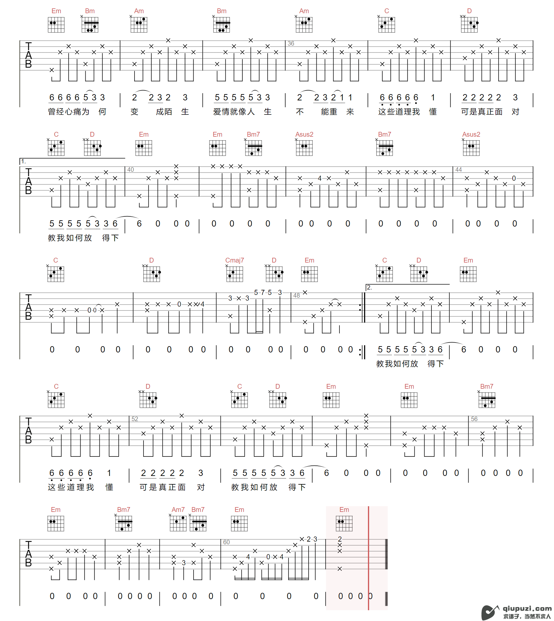 吉他谱 2