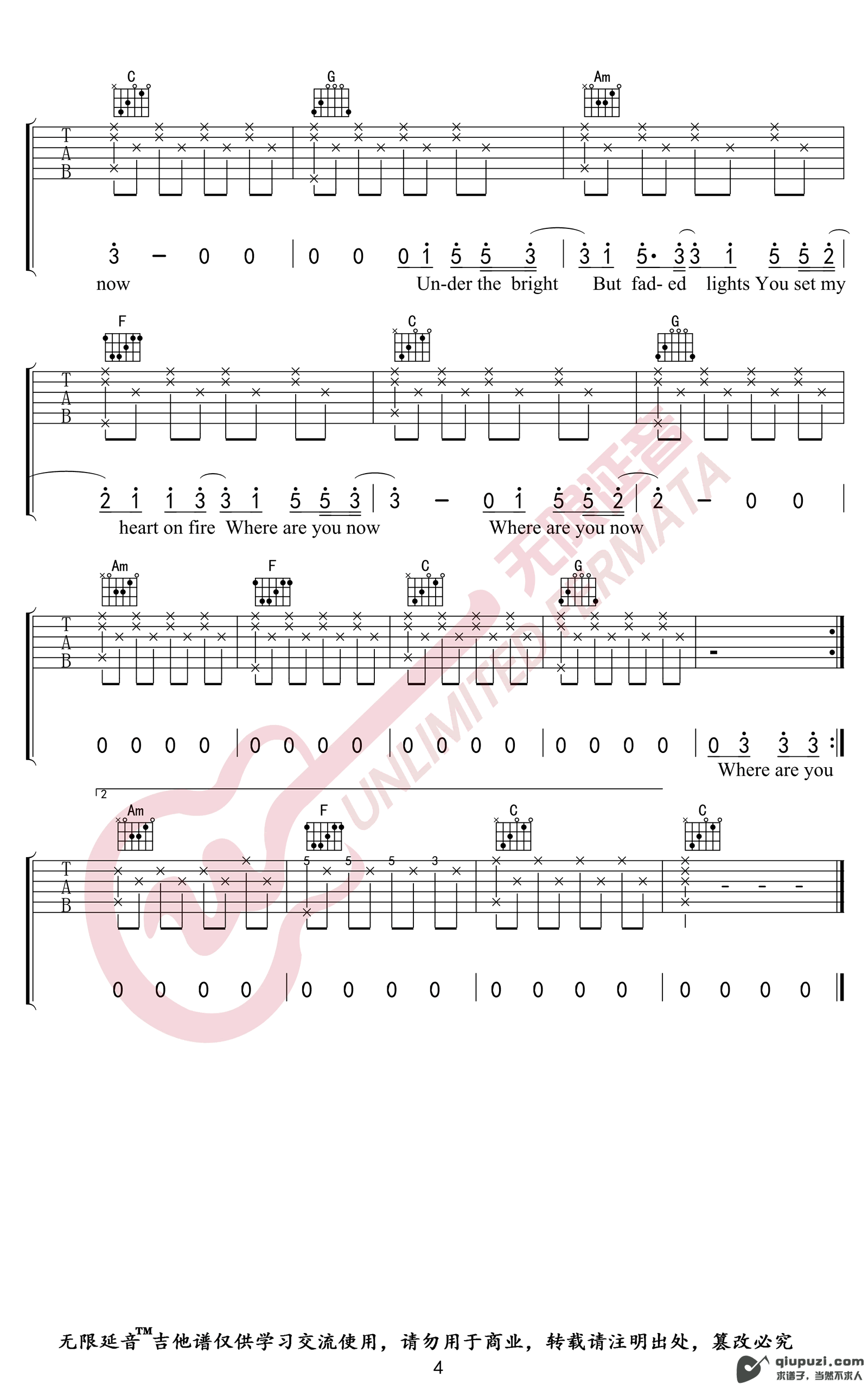 吉他谱 4