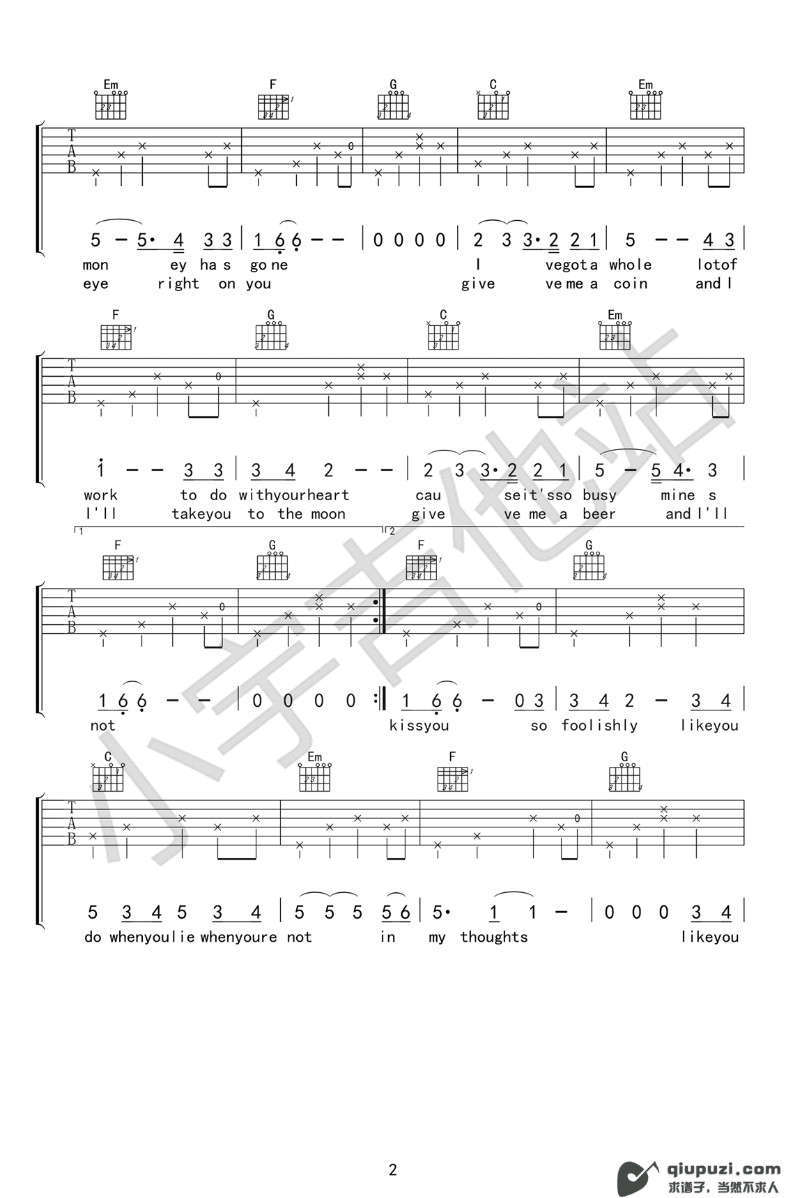 吉他谱 2