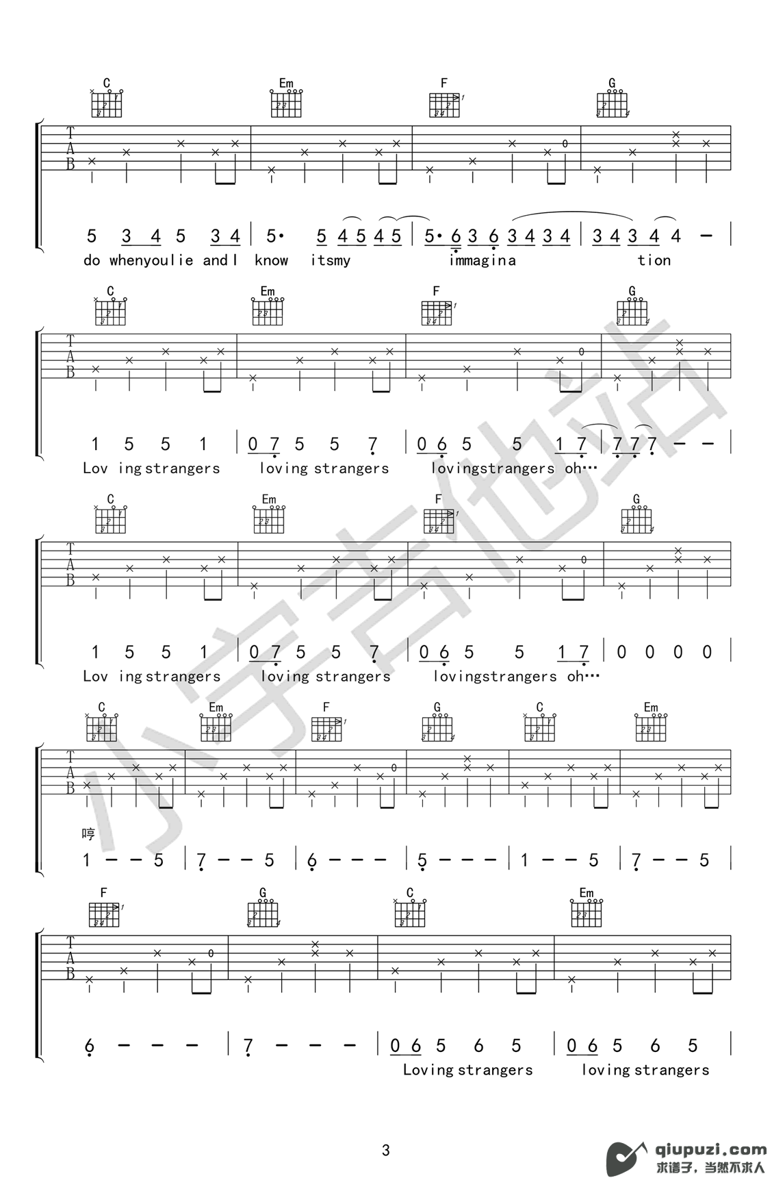吉他谱 3