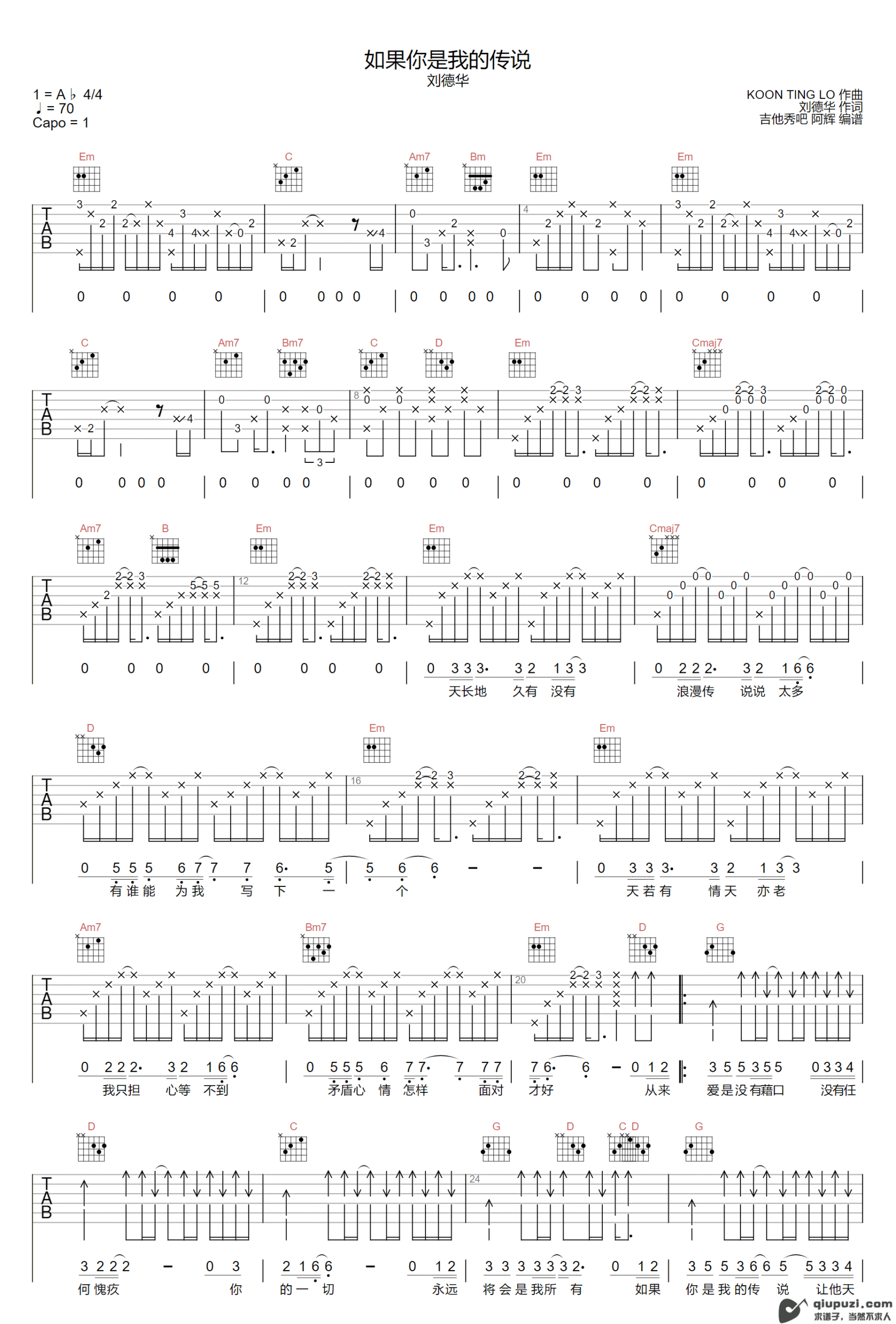 吉他谱 1