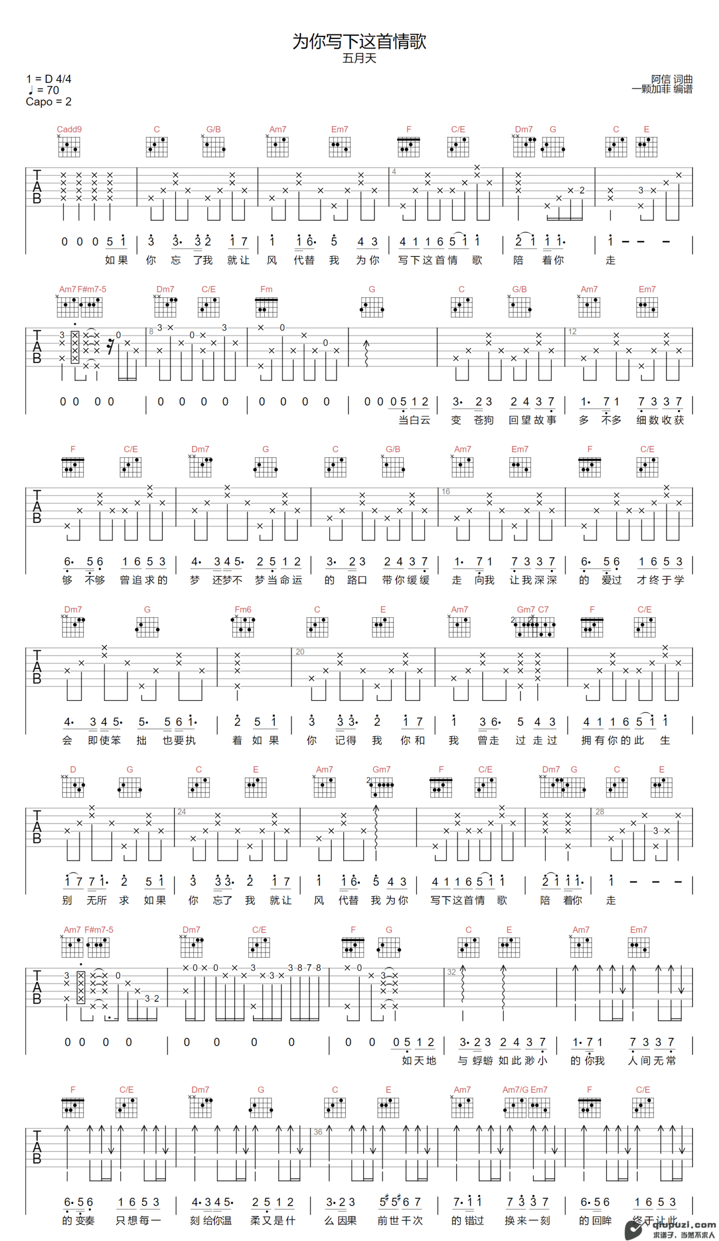 吉他谱 1
