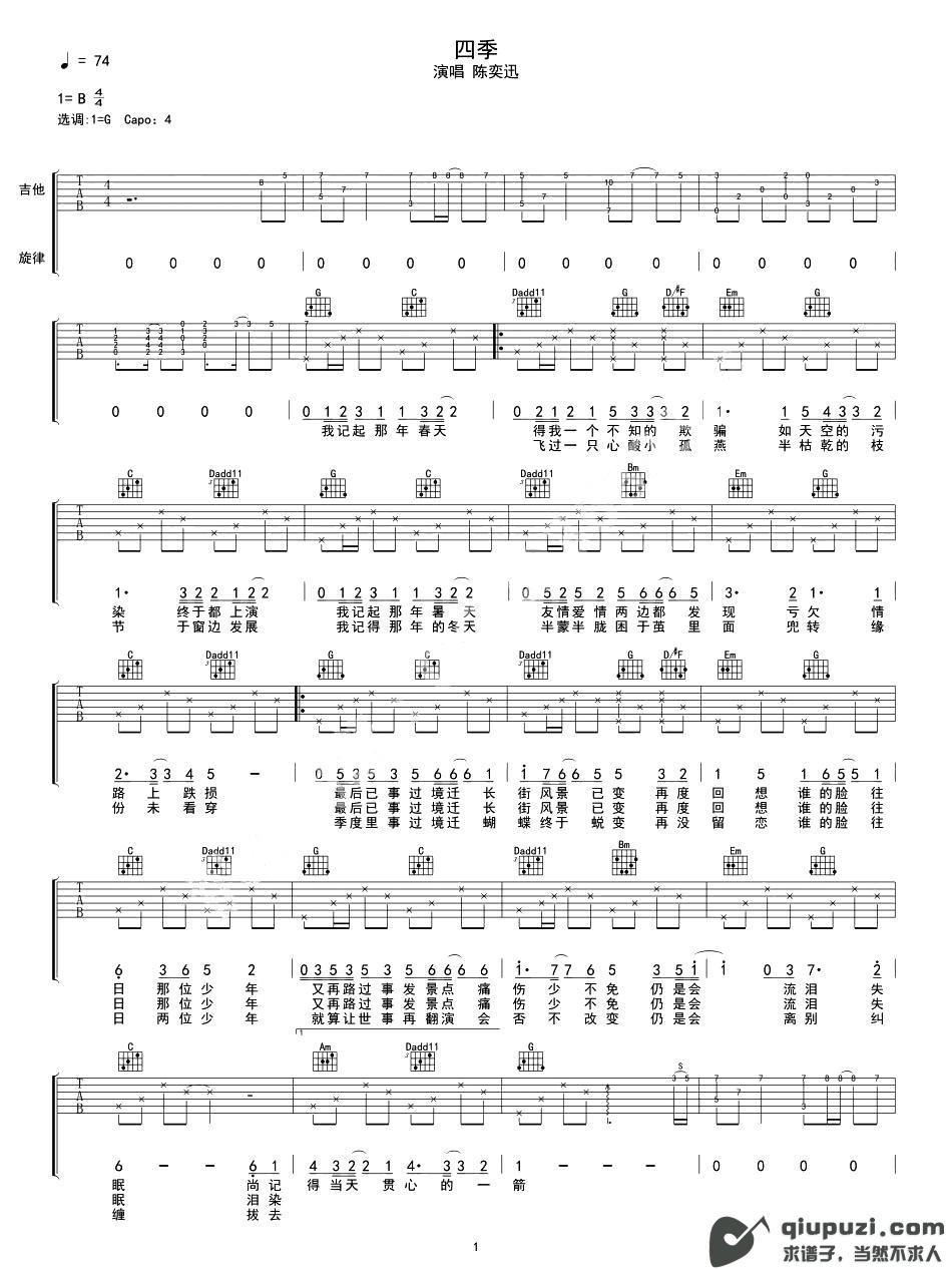 吉他谱 1