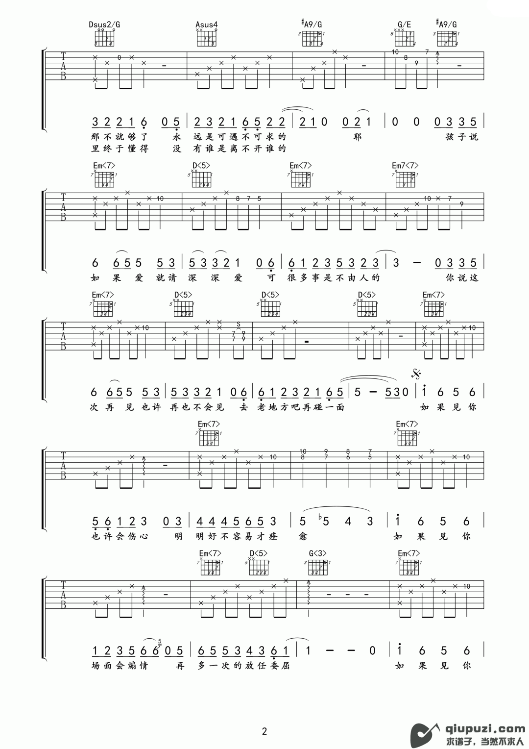 吉他谱 2