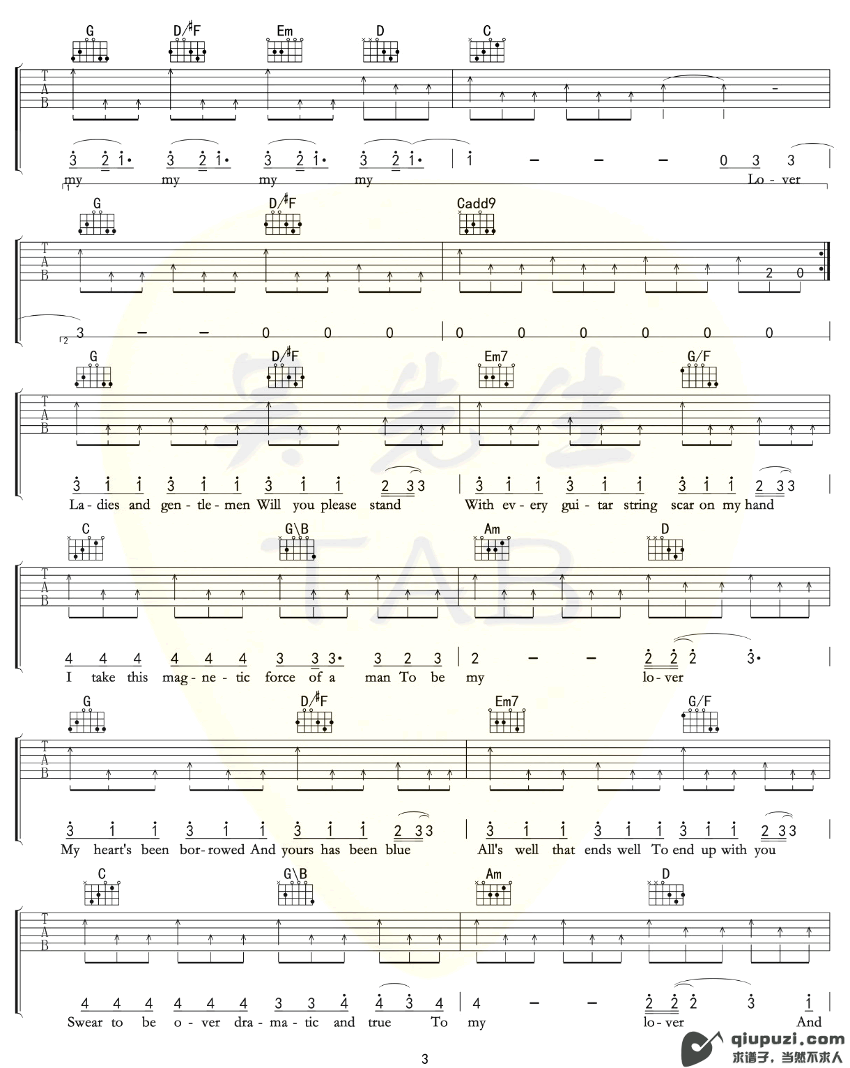 吉他谱 3