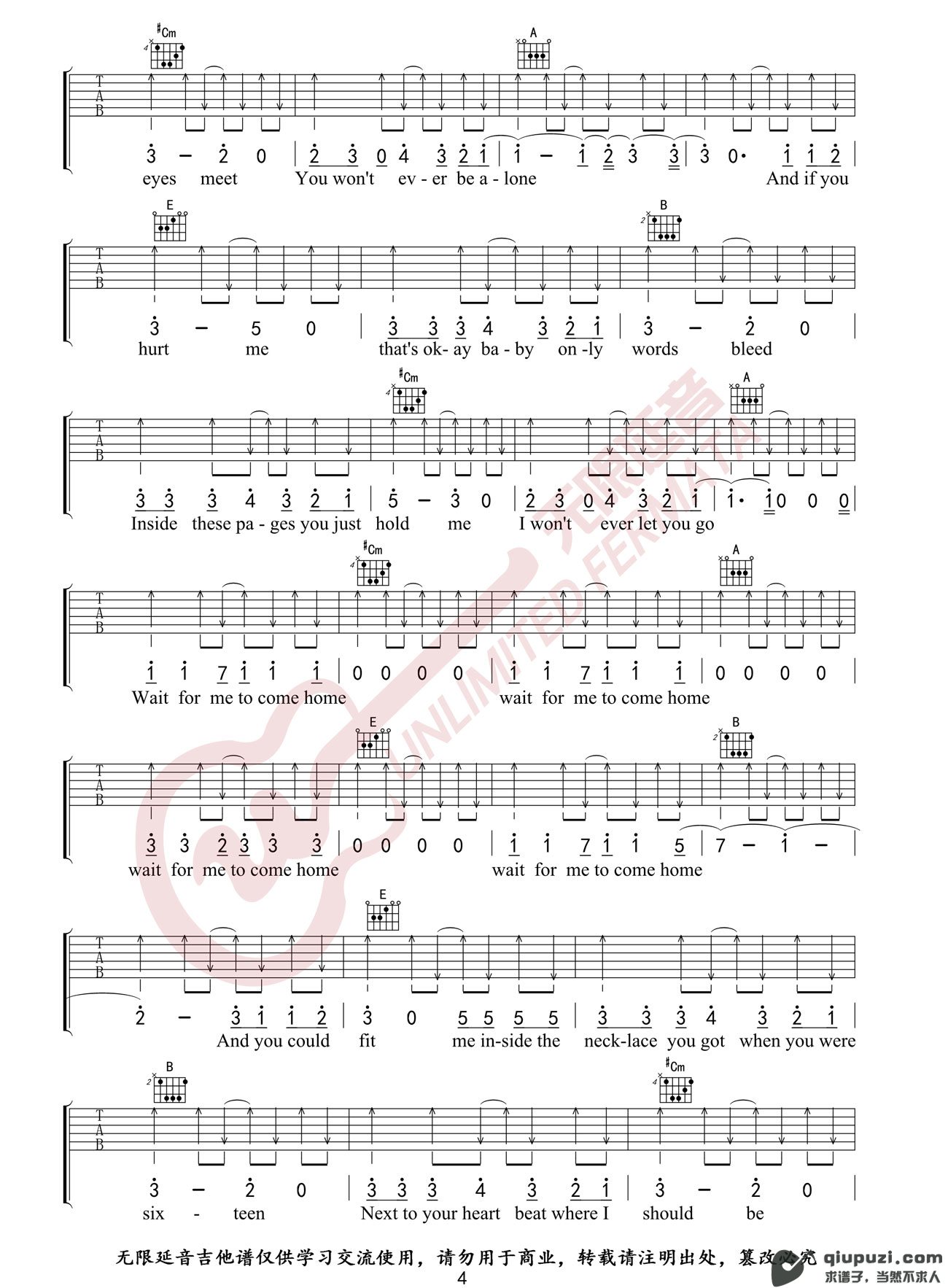 吉他谱 4