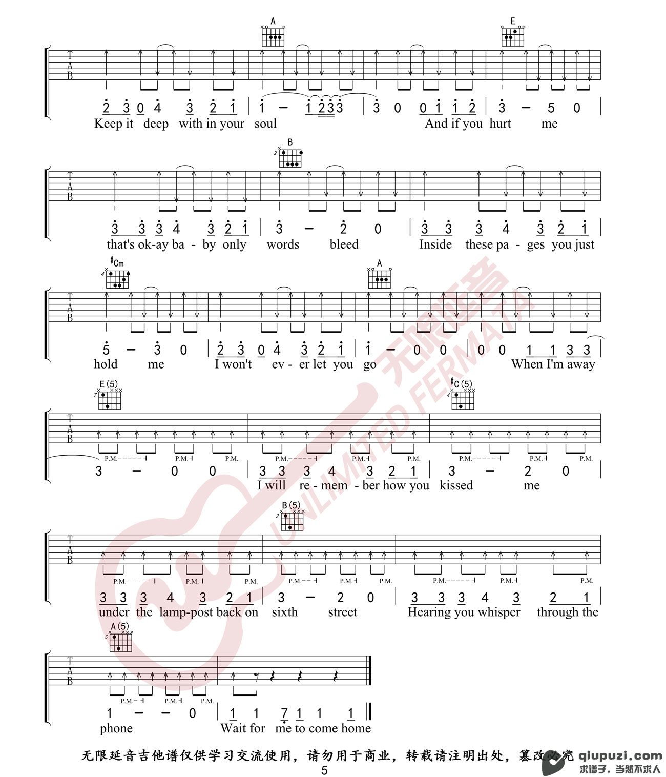 吉他谱 5