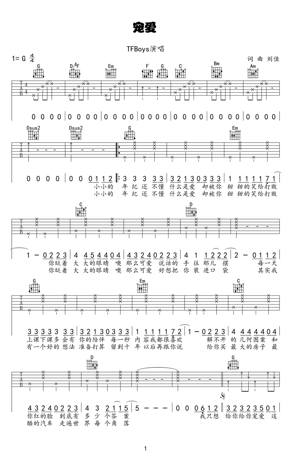 吉他谱 1