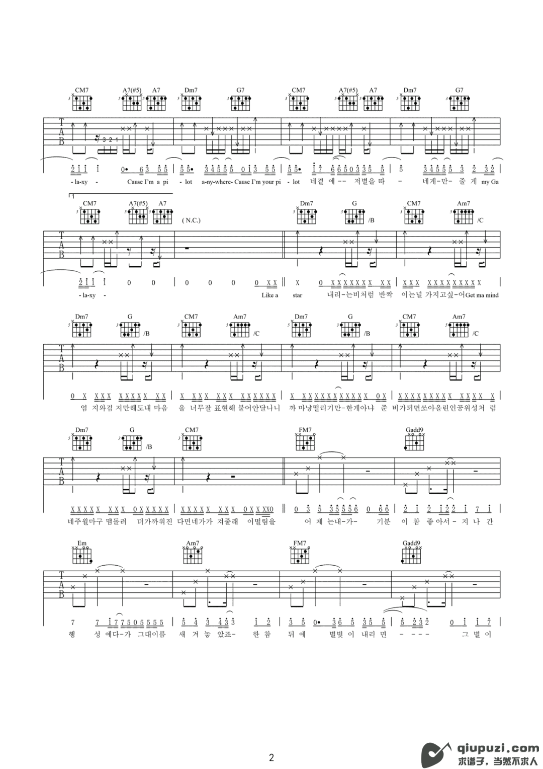 吉他谱 2