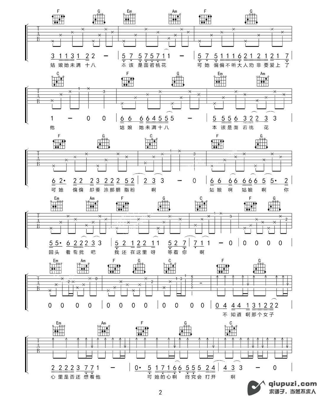 吉他谱 2