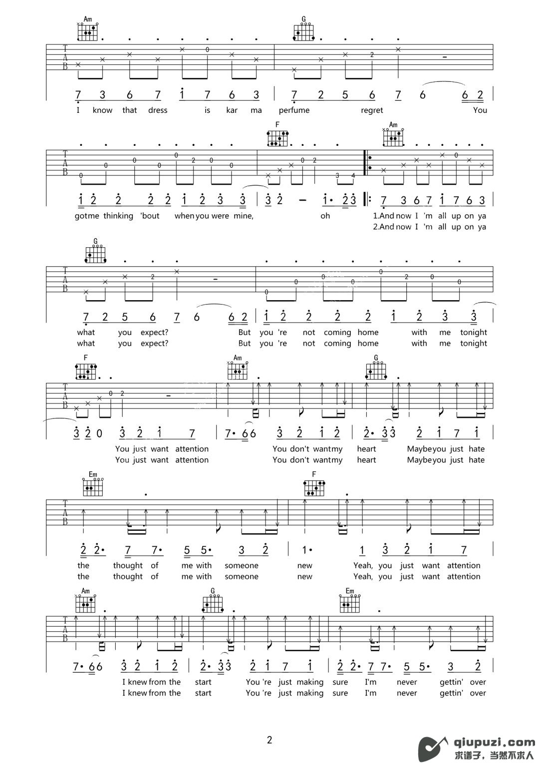 吉他谱 2