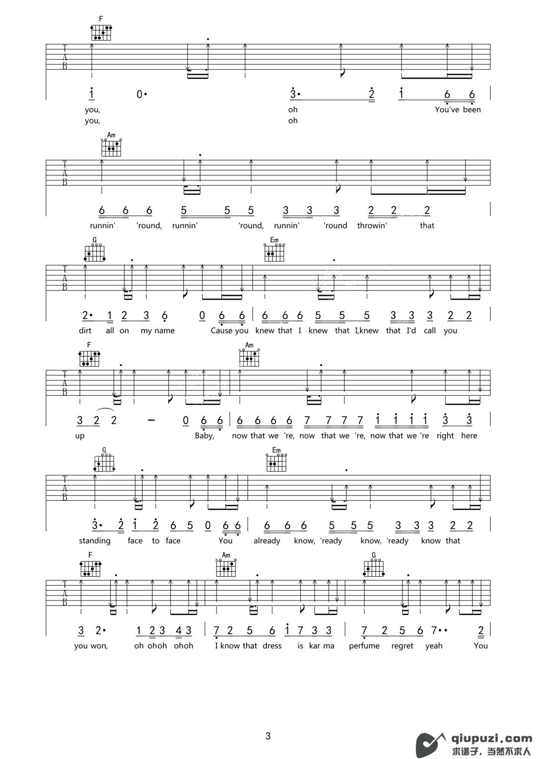 吉他谱 3