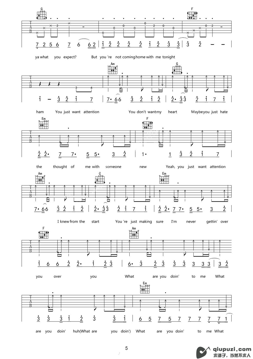 吉他谱 5
