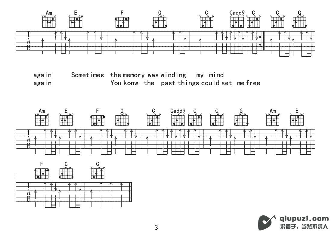 吉他谱 3