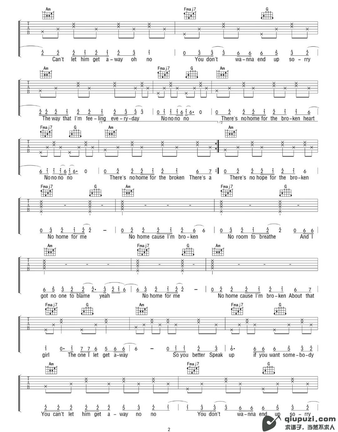 吉他谱 2