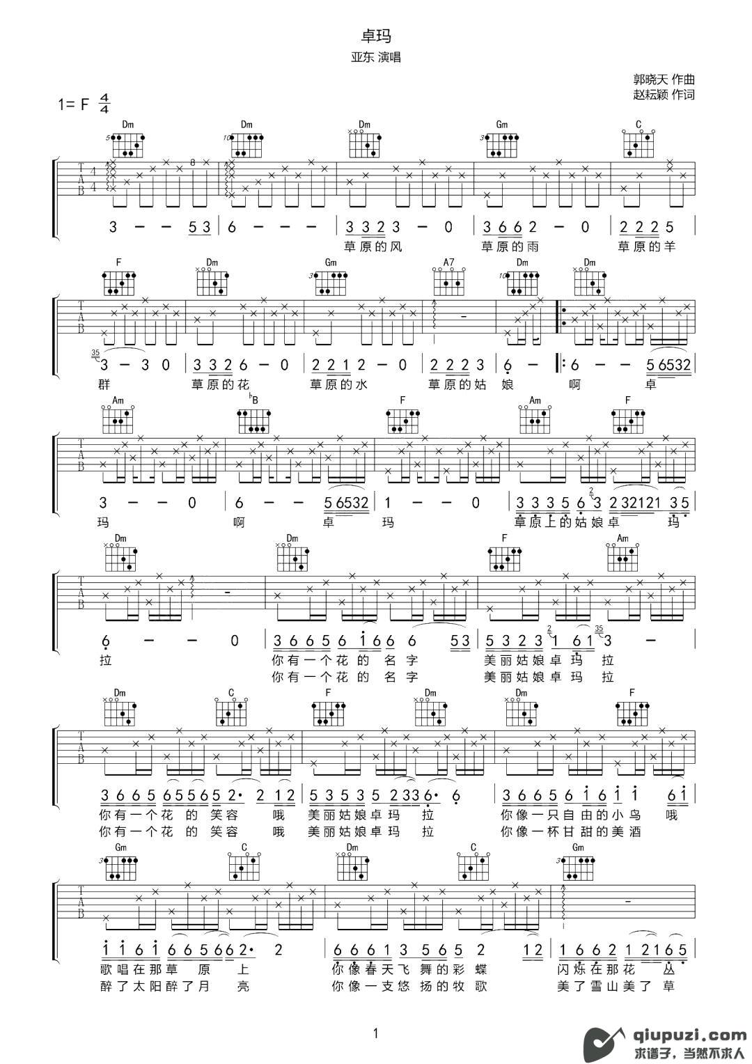 吉他谱 1