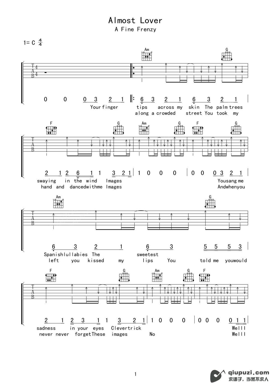 吉他谱 1