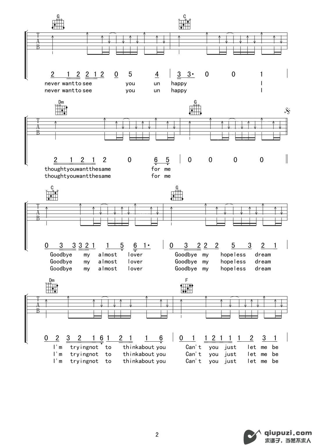 吉他谱 2