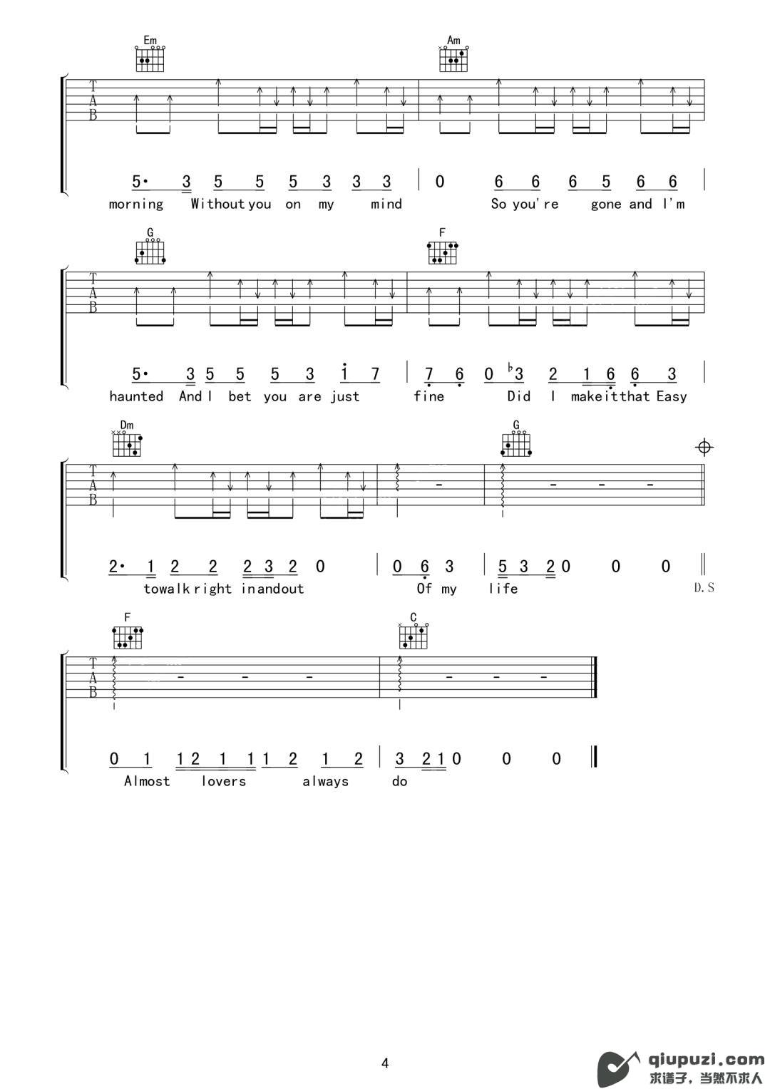 吉他谱 4