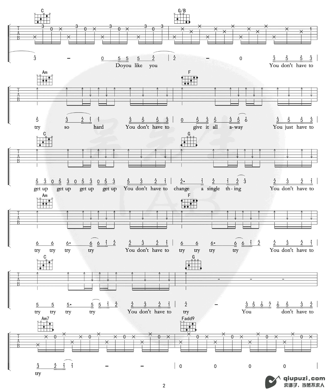吉他谱 2