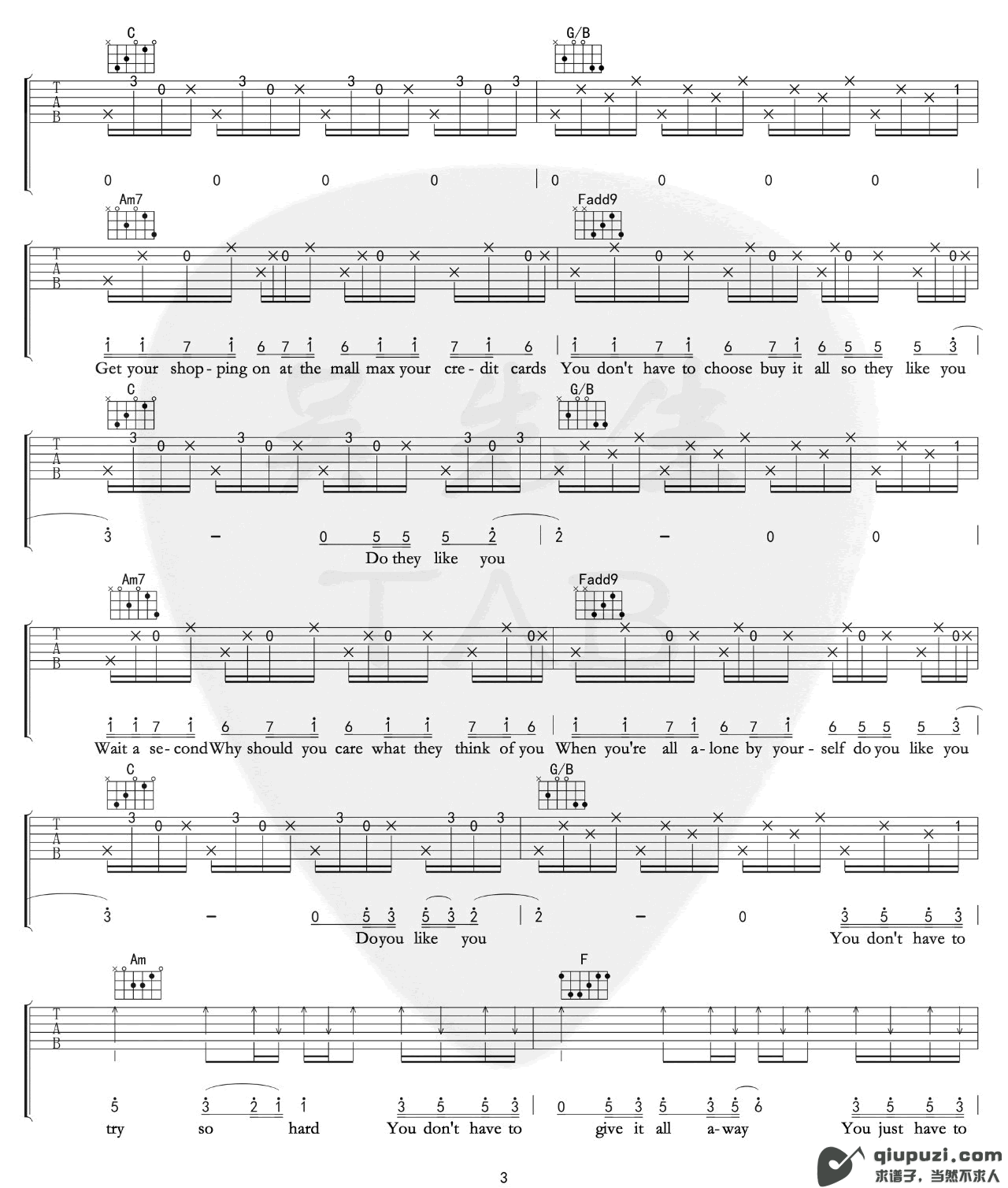 吉他谱 3