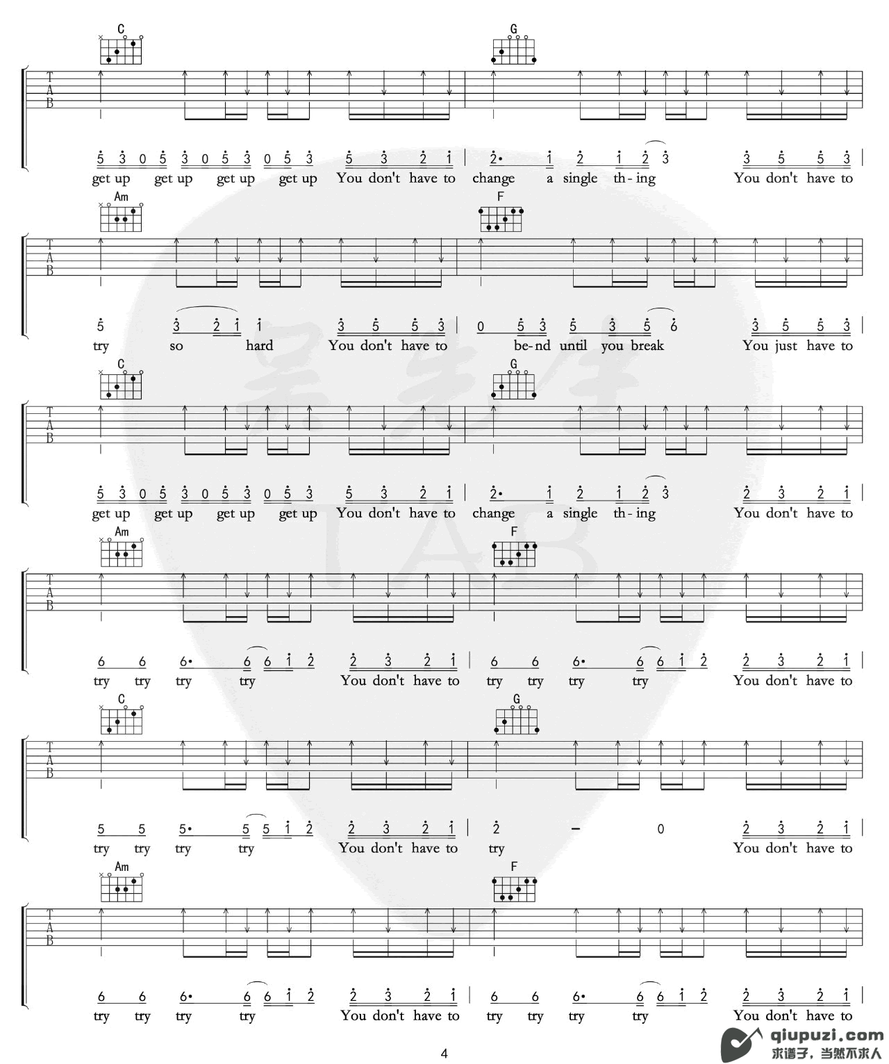 吉他谱 4