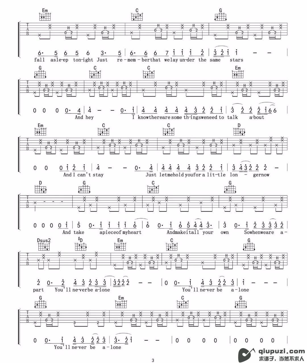 吉他谱 3