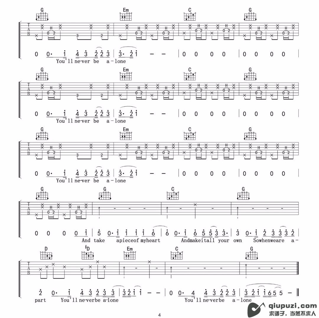 吉他谱 4