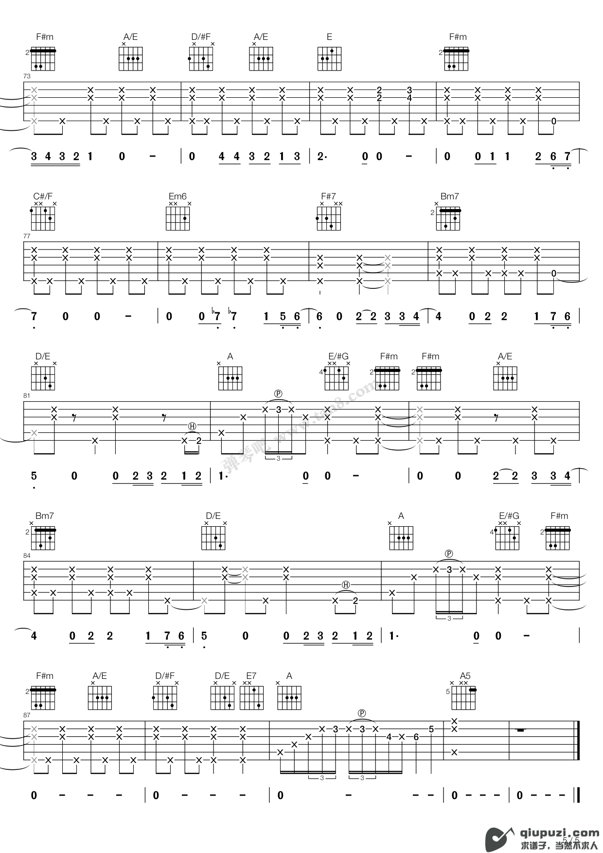 吉他谱 5