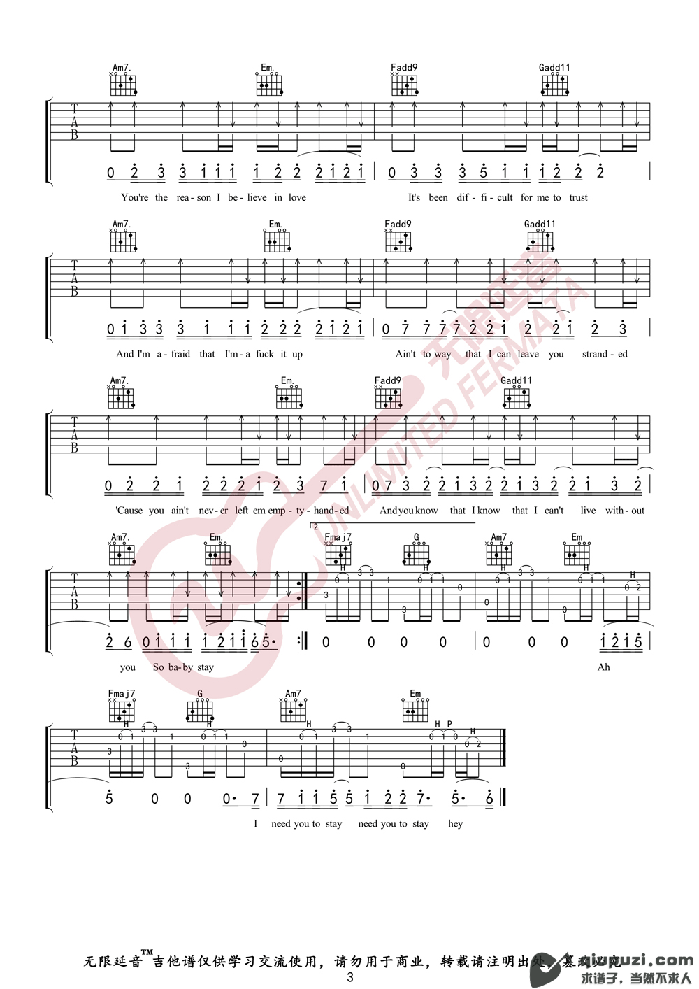 吉他谱 3