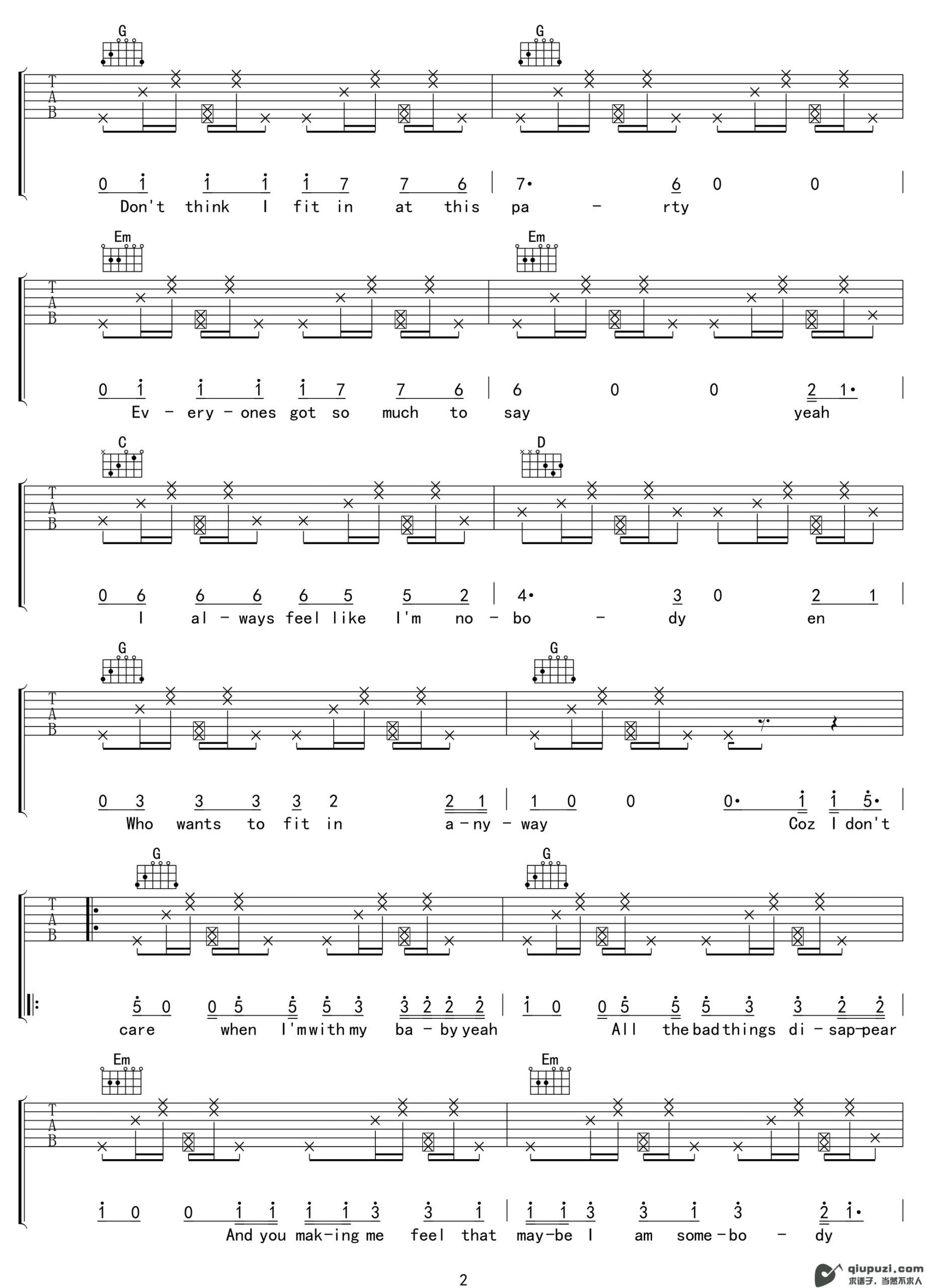 吉他谱 2
