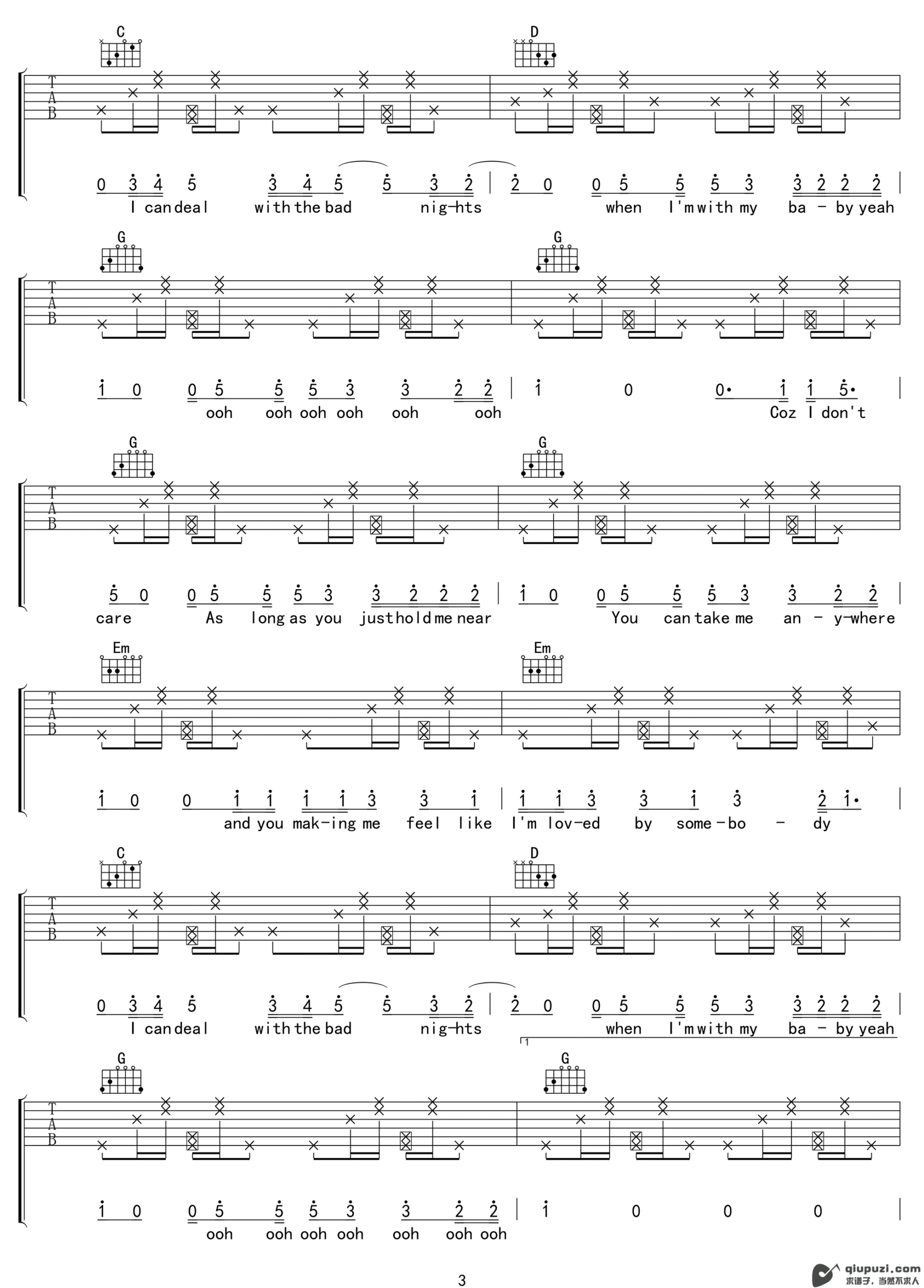吉他谱 3