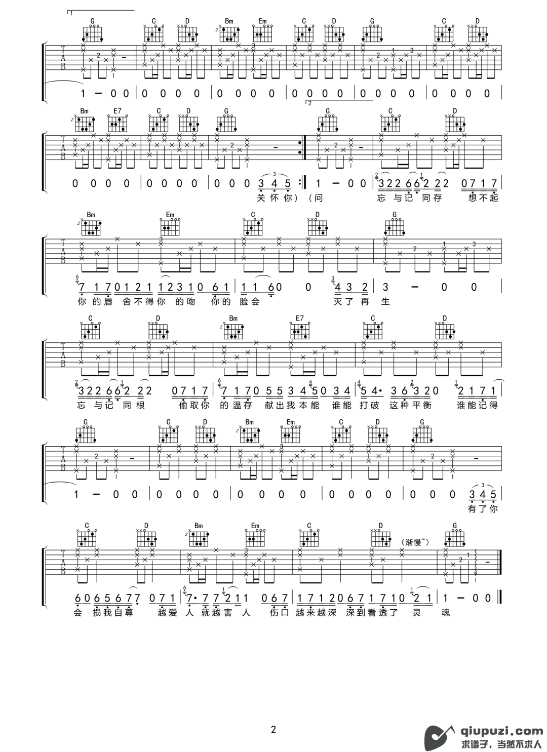 吉他谱 2