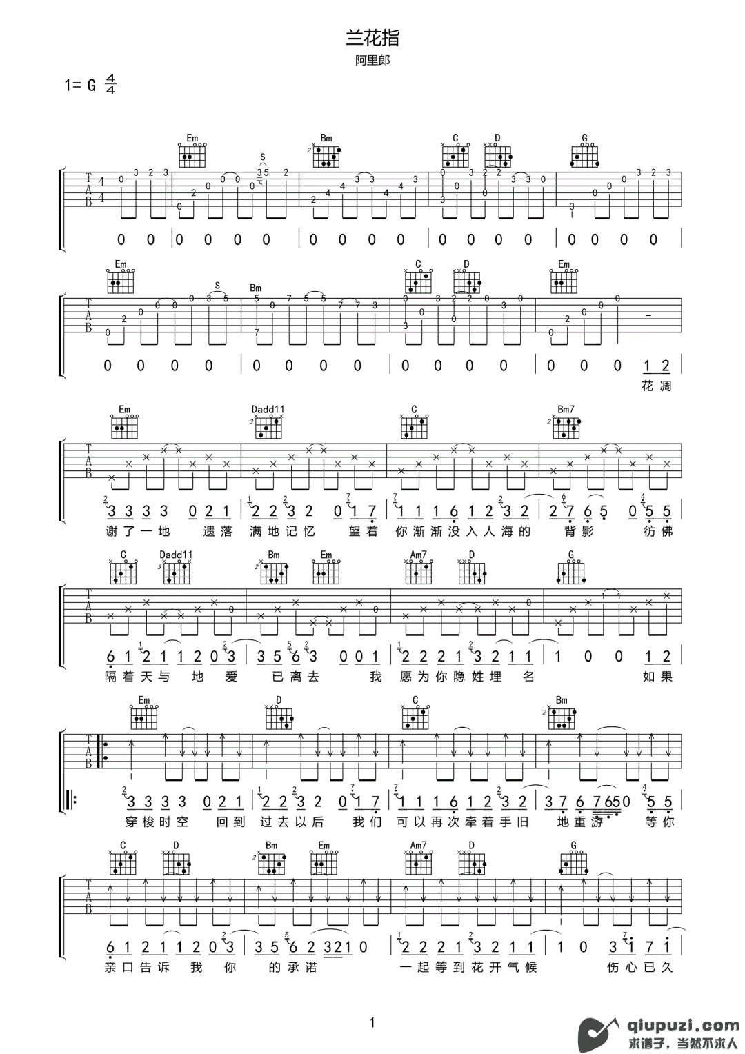 吉他谱 1