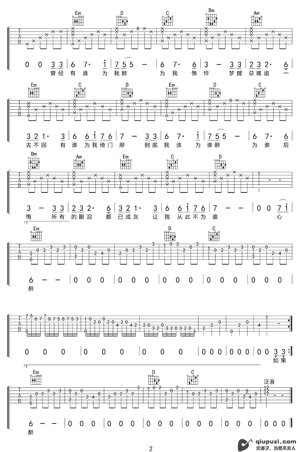 吉他谱 2