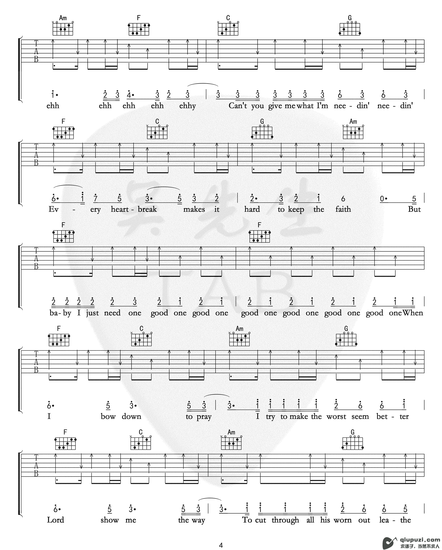 吉他谱 4