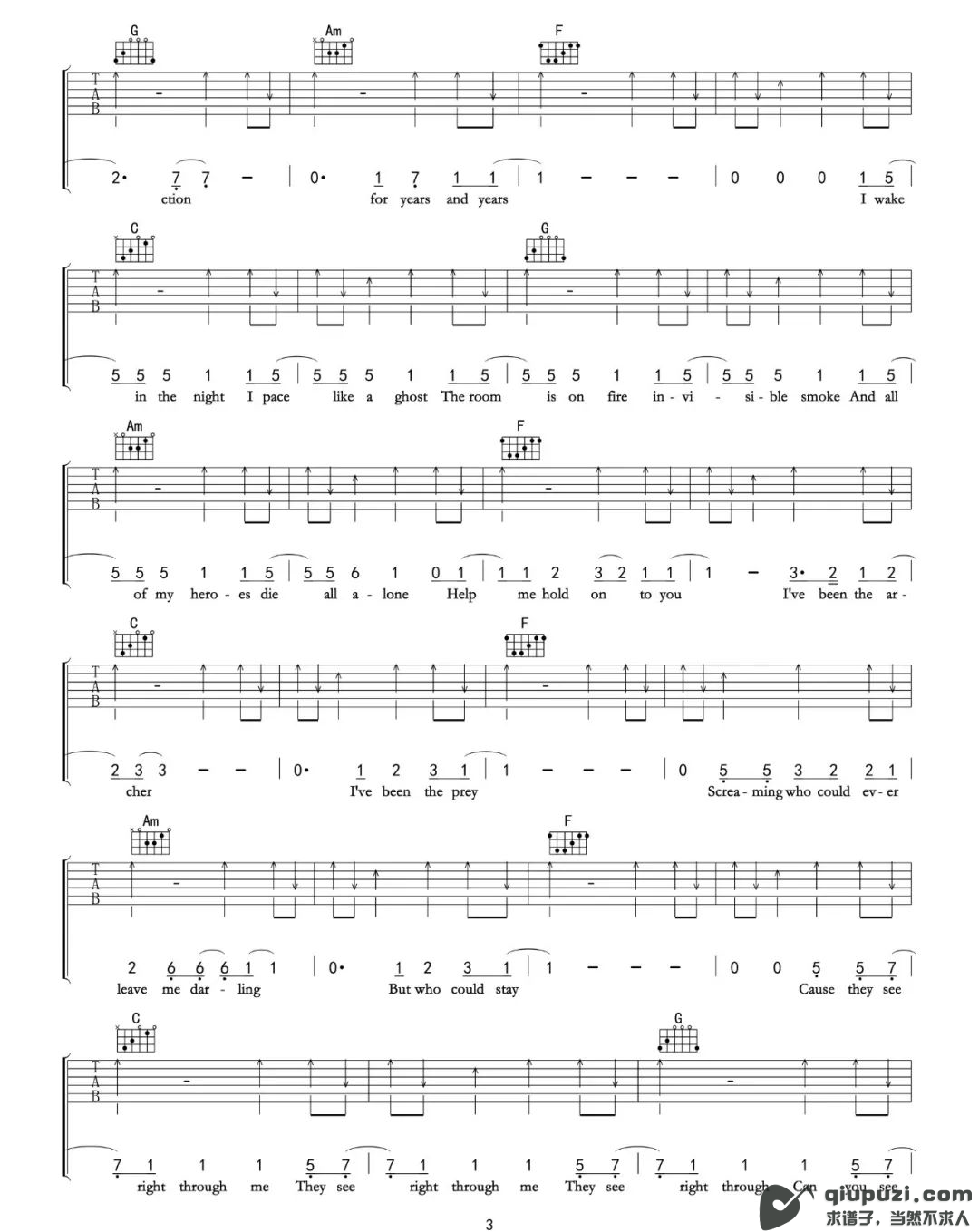 吉他谱 3
